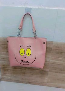 Cute Pink 'Smile' Tote Bag