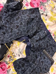 Floral Black Saree