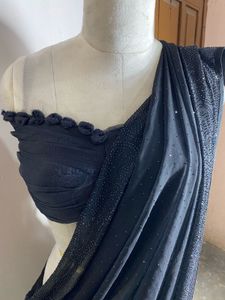 Black full stonework Sari