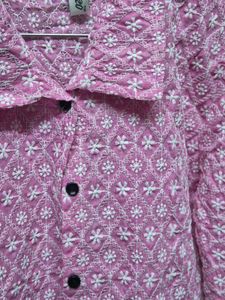 Pink Embroidered Jacket/Top