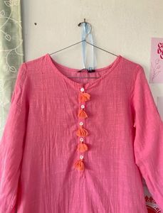 SALE:- Pink Cotton Kurta