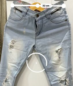 Blue Faded Denim Jeans