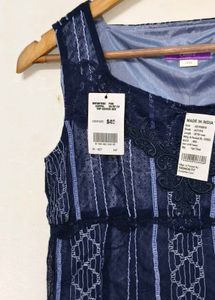 Trendy New Vintage Navy Lace Top