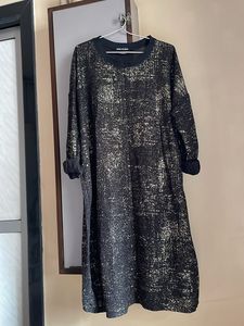 NEW Imported Gold Printed Knit Oversized Dres