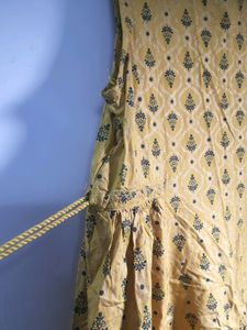 YELLOW WITH GOLDEN PRINT KURTI