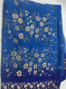 Elegant Blue Floral Saree