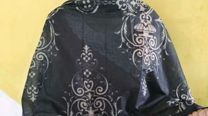 Patterned Black Pure Cotton Dupatta