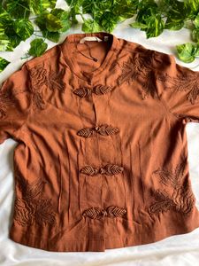 Soft Surroundings Women’s Rust Embroidered Tunic