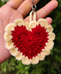 Crochet Heart Keychains