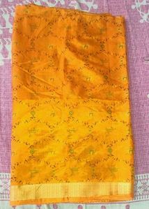 Orange Printed Saree