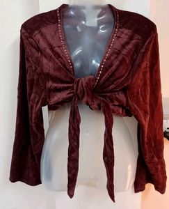 Velvet Tie-Front NWT Bolero