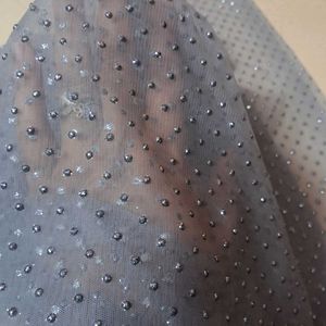 2m Grey Net Fabric With Sequin