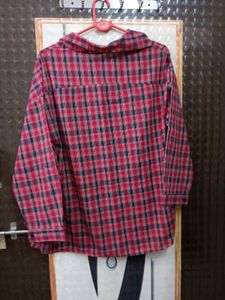 Red Plaid Oversized Shirt