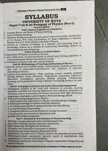 Pedagogy of Physics B.Ed