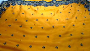 Yellow Saree with Silver Embroidery