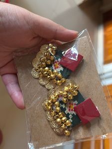 Fabric Ghungroo Earrings