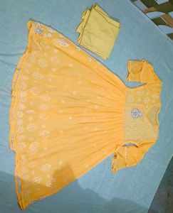 Lucknowi ChickenKari Frock With Inner