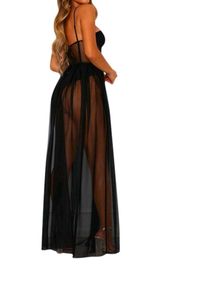 Sheer Black Corset Maxi Dress
