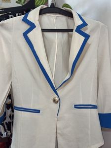 Stylish White &amp; Blue Blazer