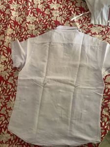 White Linen Short Sleeve Button Up