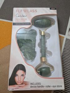 FLFWLASS Green Quartz Roller And Guasha Set