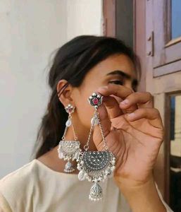 Stylish oxidised earrings for women | long earring