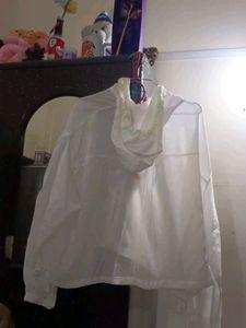 White Sheer Zip-Up Jacket