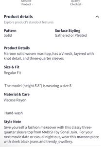 Maroon solid woven maxi top
