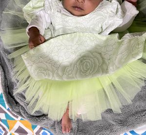 Kids Green Floral Frock For Girl Baby New