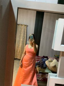 Pretty Flower Satin Gown🧡🎀🌺