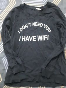Black Graphic Print Sweatshirt