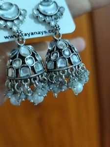 Elegant Silver Jhumki Earrings