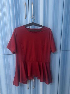 Red Peplum Top-xxl