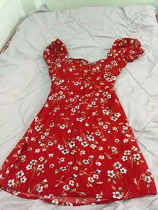 Stunning Red Floral Dressberry Dress for a Vibrant