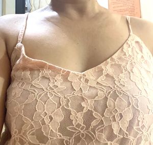 Nude Lacy Net Dress