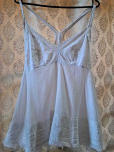 White Lace Trim Tank Top