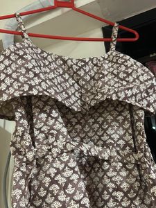 Brown &amp; White Sundress