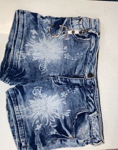 Floral Denim Shorts