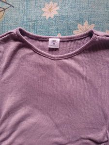 Purple Crop Top with Drawstring