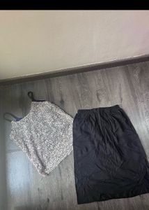 Sequin Top And Skirt Set