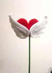 Crochet Heart with Wings Decor