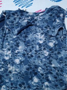 Navy Blue Printed Dress