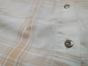 Vintage 90&#39;s white tan plaid short sleeve shirt