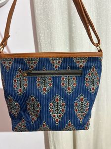 Blue Patterned Crossbody Bag