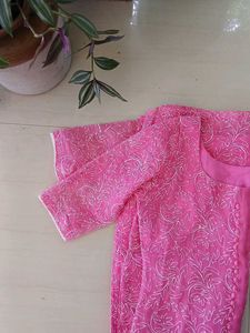 Pink net Kurti