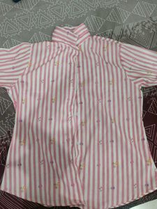 Pink Striped Vintage Blouse