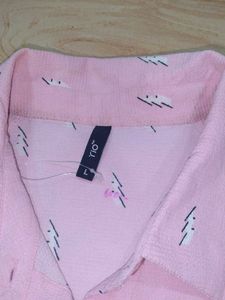 Pink Cropped Shirt