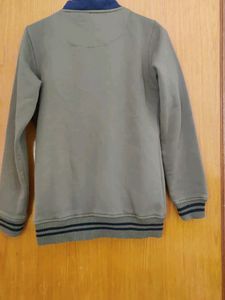 Woolen Sweatshirt (Olive Green, Zip Closure)
