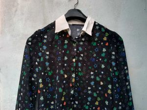 New With Tag Korean Cute Star Prints Shirt