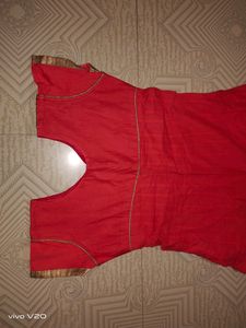 Coral Embellished Anarkali Dress